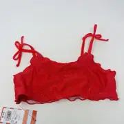 Cat & Jack Youth Girls Medium 8 Sparkle & Shine Bralette Bikini Top in Red 614