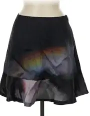 Cynthia Rowley Size 8 Moonbow Rainbow Prism Silk Wool Skirt NWT
