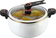 Soup Pots | Big Pots for Cooking - Pressure Spill-Proof Canning Simmer Cookware for Electric Stove Induction Dining Beans Meat Stews