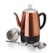 PER08 Electric Percolator Coffee Pot - 8 Cup Stainless Steel Coffee Pot Maker Ri
