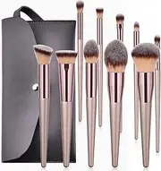 Makeup Brushes,10PCS Makeup Brushes Set Champagne Gold Professional Travel Makeup Brush Set Foundation Brush Blending Powder Blush Concealer Eye Make Up Brush(10set+1)