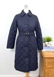 New BARBOUR Navy Cordelia Quilt Coat £229 UK 10 EU 36 USA 6 Medium Net a Porter