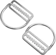 [INOOMP] 2pcs Stainless Steel Diving Weight Belt Clip Durable Fixed Buckle with D Ring for Secure Scuba Diving Gear Retention Effortless for Water Sports Outdoor Adventures