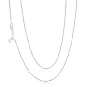 9ct White Gold 45-50cm Adjustable Wheat Chain
