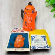 Vintage NEW 1970's Inflatable Greeting "Get Well Soon" Coffee Pot Novelty OG Bag