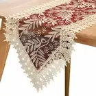 Vintage Embroidered Lace Floral Dining Table Runner Doily Wedding Party Decor