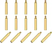 sourcing map 15Pcs Male to Female Thread Spacer Screws, M4 x 30mm + 6mm Brass Hex Standoff Screws PCB Motherboard for Drone Quadcopter, Computer and Circuit Board