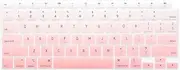 ProElife Keyboard Cover Skin for 2021 2020 MacBook Air 13 Inch (MODLE A2179 and A2337 Apple M1 Chip, U.S Layout) with Touch ID Keyboard Accessories Ultra Thin Silicone Protector (Light Pink Ombre)
