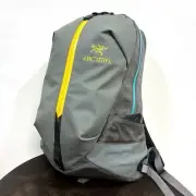 [Used] Arc'teryx Beams Boy Arro 16 Backpack Grey Multi-Color Blue and yellow zip