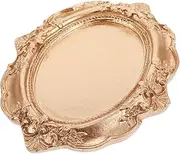 Milisten Vintage Resin Jewelry Tray Decorative Candle Holder Plate for Vanity Small Trinket Dish for Jewelry Perfume Holder Home for Bedroom and Dresser