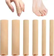 Cuttable Silicone Toe Protection Toe Cushion Tube Bandage Pack of 6 Toe Protection, Cuttable Toe Tubes Sleeves, Toe Cap Pad for Corns Remover, Callus Cushion, Bunion, Callus, S, M, L