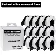 12Rolls 2/3"x3-7/16" Paper Asset Mark Labels DK-1203 Fits Brother QL-810W 1100