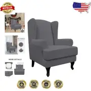 Gray Checkered 2-Piece Sofa Slipcover - Washable & Secure Fit Furniture Cover