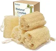 Balifeel Organic Natural Loofah Sponges 4.7'' Luffa Spa,Pack of 4 Exfoliating & Smooth Skin Bath Shower Loofas Loofa for Women and Men Body Scrubber
