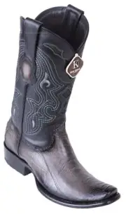 King Exotic GRAY Genuine Ostrich Leg Western Boot Dubai Square Toe EE 4790538