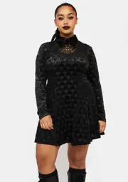 [Punk Rave] Plus Heart Goth Dark Night Vines Dress