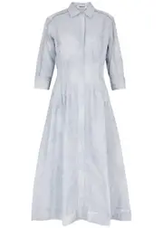 Jonathan Simkhai Court Floral Cloqué Midi Dress - Light Blue - 6 (UK10 / S) 6 (UK10 / S)