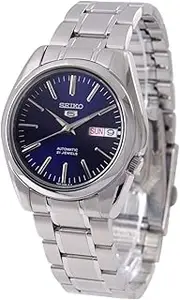 [SEIKO] 5 Automatic Mens Day/Date Stainless Steel Bracelet WatchSNKL43, Blue, Chronograph,Self Winding Automatic,Automatic Watch