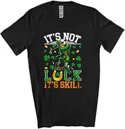 [Generic] Not Luck It's Skill; Joyful St. Patrick's Day Golf Player Leprechaun; Irish Family Group Unisex T-Shirt