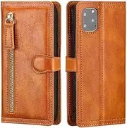 Leather Zipper Flip Wallet Case for iPhone 14 13 Pro MAX 11 12 Mini X XS XR 6 6S 7 8 Plus SE 2020 Card Holder Stand Cover,Orange,for iPhone 14