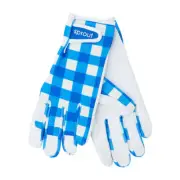 Annabel Trends - Sprout Cobalt Check Ladies Goatskin Gloves | Garden House OSFA
