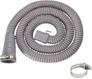1PC Length 1~5m Drain Hose，Compatible for Washing Machine Dishwasher Extension Pipe Clamps EVA Plastic Stretchable Flexible Hose Accesories(2 Meters)