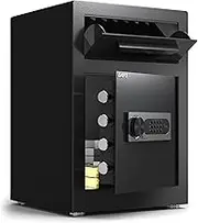Drop Safe, 2.6 Cubic Feet Deposit Box with Drop Slot, Depository Safe with Fireproof Bag for Business & Home, Cash box for Documents - DM-52