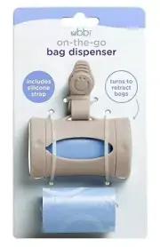 Ubbi On-the-Go Gray Bag Dispenser and Waste Disposal Bags Refill, Lavender Scent