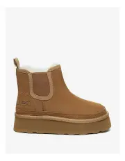 [UGG Australian Shepherd] Chelsie Leather Platform Boots in Chestnut
