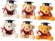 Vaguelly 6Pcs Plush Graduation Bear Keychain Cute Stuffed Animal Pendant for Graduation Soft Bear Hanging Decor for Students and Graduates