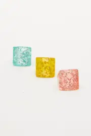 Multi 3 Piece Chunky Glitter Ring Set - Size ONE, Women's Ring
