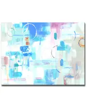 Ready2HangArt Silver Circles Wrapped Canvas Wall Art by Leslie Owens