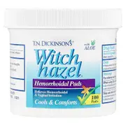 Dickinson Brands, T.N. Dickinson's® Witch Hazel® Hemorrhoidal Pads with Aloe, 100 Pads
