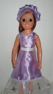 Beautiful 18" NO Doll Ideal Crissy Evening Gown Lavender Silver Dragon Fly Hat