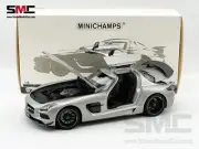 Mercedes Benz SLS AMG BLACK Series Silver Full Open Diecast 1:18 Minichamps LE