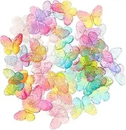 50pcs Vibrant Butterflies Ornaments for DIY Crafts Nail Art Decor Compact Phone Case Accessories Unique Designs for Creative Manicure Decor Random Color