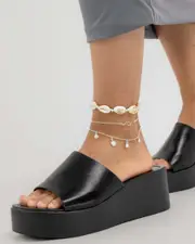 [Karyn In LA] Karyn In LA Girls' Ava Anklet Pack in White/Shiny Silver One Size White/Shiny Silver