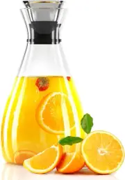 Glass Water Pitcher with Lid, Borosilicate Glass Pitcher Hot/Cold 1.5L Water Car