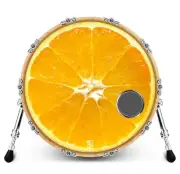 Custom Bass Drum Head with 4" Port Ring - Orange Slice
