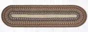Braided Jute Oval Table Runner. Earth Rugs. HONEY, VANILLA, GINGER. 13" X 48"