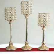 6 pcs Pearl Beaded Metal Candle Holders Centerpiece Wedding Party Decorations