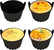 bssmmai Silicone Mould Hot Air Fryer, 4 Packs Egg Mould Cake Mould for Hot Air Fryer Ramekins for Air Fryer, Muffin Mould Silicone Airfryer Silicone Ramekins for Air Fryer