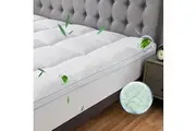 LINENOVA Mattress Topper Luxury Bamboo Blend 1000GSM Home Hotel Quality and Fluffy Soft