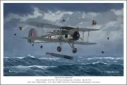 Fairey Swordfish "Run On The Bismarck" Aviation Art Print - 16" x 24"