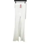 NEW! Boohoo Mesh Panel Flare Trouser Casual Sheer White Pant Pants - 4