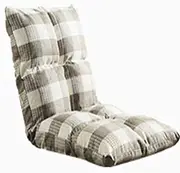 Lazy Sofa, Dormitory Bedroom Bed Foldable Simple Chair Window Single Small Sand Chair Tatami No Leg Back Computer Chair (Color : Gray Square)