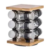 12pc Davis & Waddell Romano Spice Jar Set w/ Storage Rack 21cm Natural/Clear