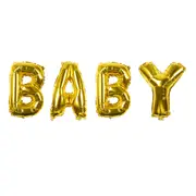 Baby Foil Balloon Shower Bunting Garland Party Room Decoration Boy Girl Seal 100 cm Gold Golden