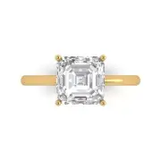 2.3ct Asscher Cut Solitaire Statement Promise Engagement Ring 14k Yellow Gold