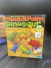 4M Glow-in-The-Dark Mould & Paint Dinosaur DIY Arts & Crafts Glow SHIPS FREE USA